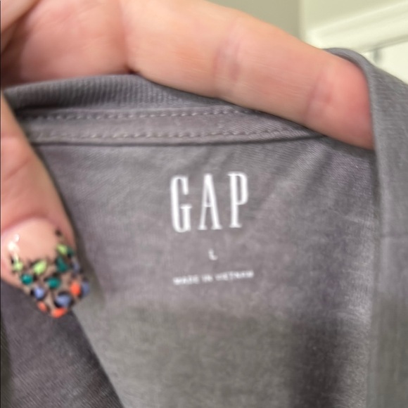 GAP Gray Graphic Life of the Party Tee with Blue Print NWT - Picture 3 of 8